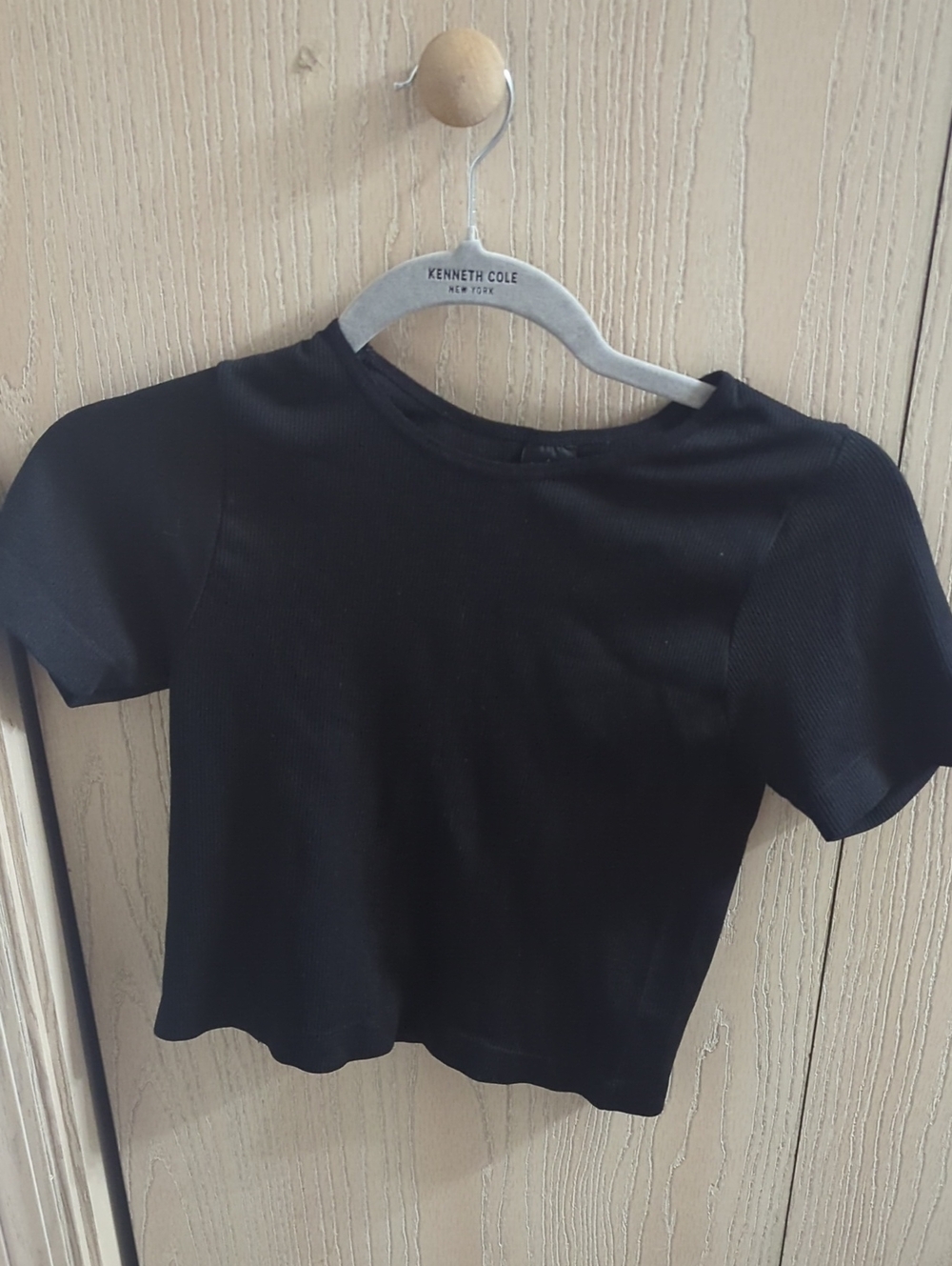 Kenneth Cole Black Ribbed Short Sleeve Tee for Kids